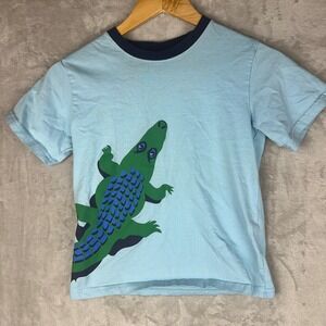 Hanna Andersson Boys Sz 8 Light Blue Crocodile Graphic T-Shirt Size 130 Cotton